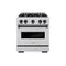 Autograph Edition 30 In. 4.2 Cu. Ft. Classic Dual Fuel Range With 4 Burner Gas Cooktop And Electric Convection Oven In Satin Stainless Steel With Matte Black Accents
