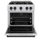 Autograph Edition 30 In. 4.2 Cu. Ft. Classic Dual Fuel Range With 4 Burner Gas Cooktop And Electric Convection Oven In Satin Stainless Steel With Matte Black Accents