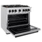 Autograph Edition 36 In. 5.2 Cu. Ft. Classic Dual Fuel Range With 6 Burner Gas Cooktop And Electric Convection Oven In Satin Stainless Steel With Matte Black Accents