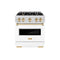 Autograph Edition 30 In. 4.2 Cu. Ft. Classic Dual Fuel Range With 4 Burner Gas Cooktop And Electric Convection Oven In Satin Stainless Steel With White Matte Door And Polished Gold Accents