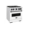 Autograph Edition 30 In. 4.2 Cu. Ft. Classic Dual Fuel Range With 4 Burner Gas Cooktop And Electric Convection Oven In Satin Stainless Steel With White Matte Door And Matte Black Accents