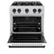 Autograph Edition 30 In. 4.2 Cu. Ft. Classic Dual Fuel Range With 4 Burner Gas Cooktop And Electric Convection Oven In Satin Stainless Steel With White Matte Door And Matte Black Accents