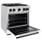Autograph Edition 30 In. 4.2 Cu. Ft. Classic Dual Fuel Range With 4 Burner Gas Cooktop And Electric Convection Oven In Satin Stainless Steel With White Matte Door And Matte Black Accents