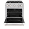 30 In. 4.2 Cu. Ft. Classic Dual Fuel Range With 4 Burner Gas Cooktop And Electric Convection Oven In Stainless Steel With White Matte Door