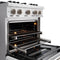 30 In. 4.2 Cu. Ft. Classic Dual Fuel Range With 4 Burner Gas Cooktop And Electric Convection Oven In Stainless Steel With White Matte Door