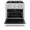 30 In. 4.2 Cu. Ft. Classic Dual Fuel Range With 4 Burner Gas Cooktop And Electric Convection Oven In Stainless Steel With White Matte Door