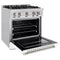 30 In. 4.2 Cu. Ft. Classic Dual Fuel Range With 4 Burner Gas Cooktop And Electric Convection Oven In Stainless Steel With White Matte Door