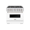 36 In. 5.2 Cu. Ft. Classic Dual Fuel Range With 6 Burner Gas Cooktop And Electric Convection Oven In Stainless Steel With White Matte Door
