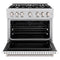 36 In. 5.2 Cu. Ft. Classic Dual Fuel Range With 6 Burner Gas Cooktop And Electric Convection Oven In Stainless Steel With White Matte Door