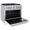 36 In. 5.2 Cu. Ft. Classic Dual Fuel Range With 6 Burner Gas Cooktop And Electric Convection Oven In Stainless Steel With White Matte Door