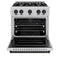 Autograph Edition 30 In. 4.2 Cu. Ft. Classic Dual Fuel Range With 4 Burner Gas Cooktop And Electric Convection Oven In Stainless Steel With Matte Black Accents