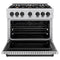 Autograph Edition 36 In. 5.2 Cu. Ft. Classic Dual Fuel Range With 6 Burner Gas Cooktop And Electric Convection Oven In Stainless Steel With Matte Black Accents