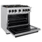 Autograph Edition 36 In. 5.2 Cu. Ft. Classic Dual Fuel Range With 6 Burner Gas Cooktop And Electric Convection Oven In Stainless Steel With Matte Black Accents