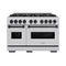 Autograph Edition 48 In. 6.7 Cu. Ft. Classic Double Oven Dual Fuel Range With 8 Burner Gas Cooktop In Stainless Steel And Matte Black Accents