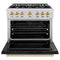 Autograph Edition 36 In. 5.2 Cu. Ft. Classic Dual Fuel Range With 6 Burner Gas Cooktop And Electric Convection Oven In Stainless Steel With Black Matte Door And Polished Gold Accents