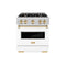 Autograph Edition 30 In. 4.2 Cu. Ft. Classic Dual Fuel Range With 4 Burner Gas Cooktop And Electric Convection Oven In Stainless Steel With White Matte Door And Polished Gold Accents