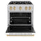 Autograph Edition 30 In. 4.2 Cu. Ft. Classic Dual Fuel Range With 4 Burner Gas Cooktop And Electric Convection Oven In Stainless Steel With White Matte Door And Polished Gold Accents