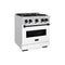 Autograph Edition 30 In. 4.2 Cu. Ft. Classic Dual Fuel Range With 4 Burner Gas Cooktop And Electric Convection Oven In Stainless Steel With White Matte Door And Matte Black Accents