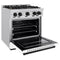 Autograph Edition 30 In. 4.2 Cu. Ft. Classic Dual Fuel Range With 4 Burner Gas Cooktop And Electric Convection Oven In Stainless Steel With White Matte Door And Matte Black Accents