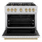 Autograph Edition 36 In. 5.2 Cu. Ft. Classic Dual Fuel Range With 6 Burner Gas Cooktop And Electric Convection Oven In Stainless Steel With White Matte Door And Champagne Bronze Accents