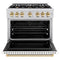Autograph Edition 36 In. 5.2 Cu. Ft. Classic Dual Fuel Range With 6 Burner Gas Cooktop And Electric Convection Oven In Stainless Steel With White Matte Door And Polished Gold Accents