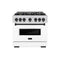 Autograph Edition 36 In. 5.2 Cu. Ft. Classic Dual Fuel Range With 6 Burner Gas Cooktop And Electric Convection Oven In Stainless Steel With White Matte Door And Matte Black Accents