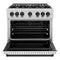 Autograph Edition 36 In. 5.2 Cu. Ft. Classic Dual Fuel Range With 6 Burner Gas Cooktop And Electric Convection Oven In Stainless Steel With White Matte Door And Matte Black Accents