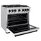 Autograph Edition 36 In. 5.2 Cu. Ft. Classic Dual Fuel Range With 6 Burner Gas Cooktop And Electric Convection Oven In Stainless Steel With White Matte Door And Matte Black Accents