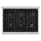 Autograph Edition 36 In. 5.2 Cu. Ft. Classic Dual Fuel Range With 6 Burner Gas Cooktop And Electric Convection Oven In Stainless Steel With White Matte Door And Matte Black Accents