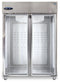 Freezer, Two Section Upright, Full Glass Doors with Lock