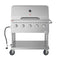 36 in. Commercial Outdoor Propane Gas Grill with Roll Dome Cover in Stainless Steel