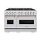 48 In. 6.7 Cu. Ft. Classic Double Oven Gas Range With 8 Burner Cooktop In Stainless Steel
