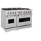 48 In. 6.7 Cu. Ft. Classic Double Oven Gas Range With 8 Burner Cooktop In Stainless Steel