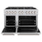 48 In. 6.7 Cu. Ft. Classic Double Oven Gas Range With 8 Burner Cooktop In Stainless Steel