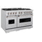 48 In. 6.7 Cu. Ft. Classic Double Oven Gas Range With 8 Burner Cooktop In Stainless Steel