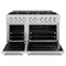 48 In. 6.7 Cu. Ft. Classic Double Oven Gas Range With 8 Burner Cooktop In Stainless Steel