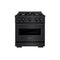 30 In. 4.2 Cu. Ft. Classic Gas Range With 4 Burner Cooktop And Convection Gas Oven In Black Stainless Steel