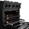 30 In. 4.2 Cu. Ft. Classic Gas Range With 4 Burner Cooktop And Convection Gas Oven In Black Stainless Steel