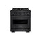 30 In. 4.2 Cu. Ft. Classic Gas Range With 4 Burner Cooktop And Convection Gas Oven In Black Stainless Steel