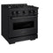 30 In. 4.2 Cu. Ft. Classic Gas Range With 4 Burner Cooktop And Convection Gas Oven In Black Stainless Steel