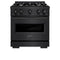 30 In. 4.2 Cu. Ft. Classic Gas Range With 4 Burner Cooktop And Convection Gas Oven In Black Stainless Steel