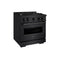 30 In. 4.2 Cu. Ft. Classic Gas Range With 4 Burner Cooktop And Convection Gas Oven In Black Stainless Steel