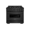 36 In. 5.2 Cu. Ft. Classic Gas Range With 6 Burner Cooktop And Convection Gas Oven In Black Stainless Steel