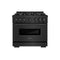 36 In. 5.2 Cu. Ft. Classic Gas Range With 6 Burner Cooktop And Convection Gas Oven In Black Stainless Steel