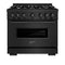 36 In. 5.2 Cu. Ft. Classic Gas Range With 6 Burner Cooktop And Convection Gas Oven In Black Stainless Steel