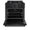 30 In. 4.2 Cu. Ft. Classic Gas Range With Convection Gas Oven In Black Stainless Steel With 4 Brass Burners