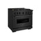 36 In. 5.2 Cu. Ft. Classic Gas Range With Convection Gas Oven In Black Stainless Steel With 6 Brass Burners