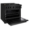 36 In. 5.2 Cu. Ft. Classic Gas Range With Convection Gas Oven In Black Stainless Steel With 6 Brass Burners