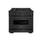 36 In. 5.2 Cu. Ft. Classic Gas Range With Convection Gas Oven In Black Stainless Steel With 6 Brass Burners