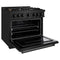 36 In. 5.2 Cu. Ft. Classic Gas Range With Convection Gas Oven In Black Stainless Steel With 6 Brass Burners